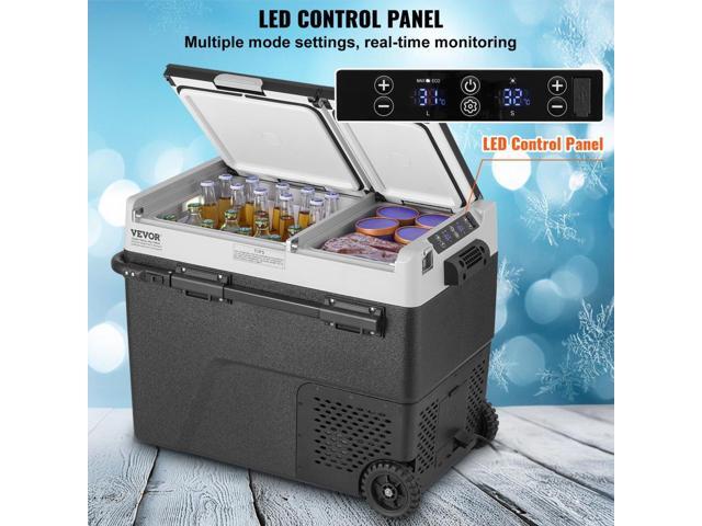 Portable Car Refrigerator, 12 Volt Car Refrigerator Fridge, 58 L / 61.5 QT Dual Zone Portable Freezer, -4-68 Adjustable Temperature, Compressor...