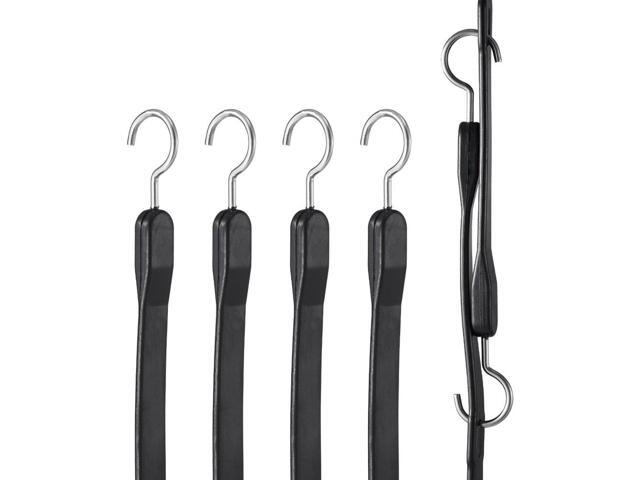 VEVOR 4 Pcs Flat Bungee Cord Set 20 mm Heavy Duty Bungee Straps with S-Hook 40'