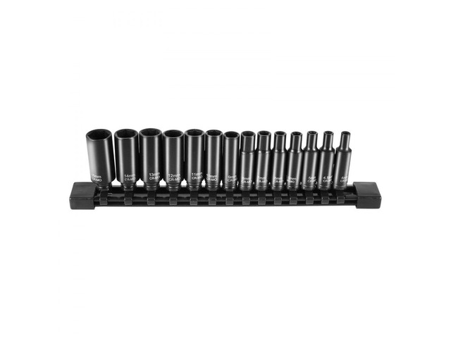 VEVOR Impact Sockets Set 14pcs 6-Point 1/4' Drive Bit Ratchet Tool Kit Case