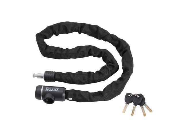 VEVOR Bike Chain Lock, 3.94 Ft Combination Bicycle Chain Lock with 3 Keys, Heavy Duty Anti-Theft High Security Bike Locks, Perfect for Bike,...