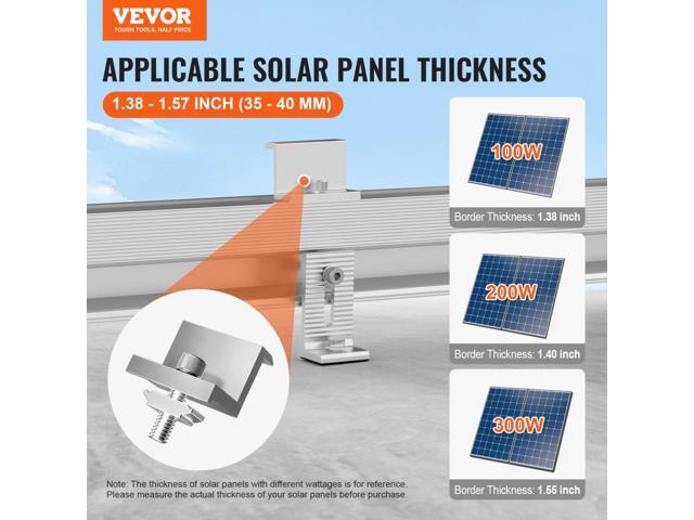 Solar Panel Mounting Brackets, Solar Panel Mount Kit with 10 x 4' Mini Rails, 4 End Clamps and 6 Mild Clamps, Solar Panel Mount Brackets for Metal...