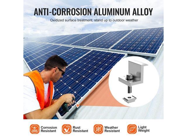 Solar Panel Mounting Brackets, Solar Panel Mount Kit with 10 x 4' Mini Rails, 4 End Clamps and 6 Mild Clamps, Solar Panel Mount Brackets for Metal...