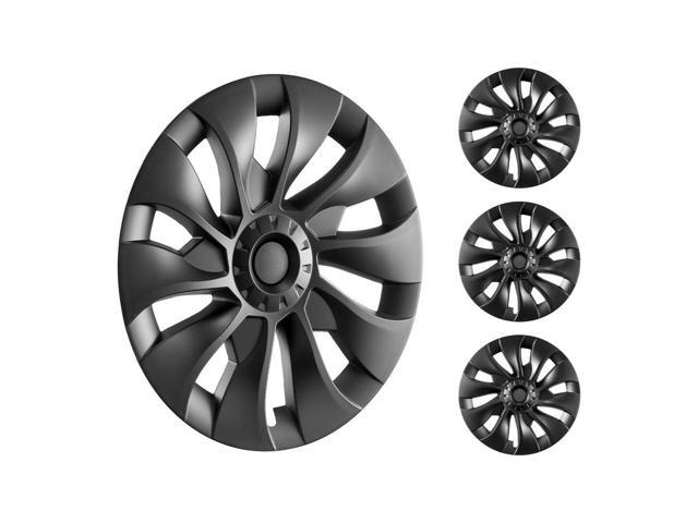Wheel Rim Cover Hubcaps, 18 in, 2017-2023 Model 3 Fully Fit Hubcap with Snap, Guard Tape & Valve Nozzle Hole, ABS & PC Hubcap with High Rigidity &...