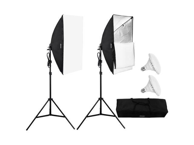 VEVOR Softbox Lighting Kit 20 in x 28 in 30W 5500K LED Bulbs Adjustable Stand