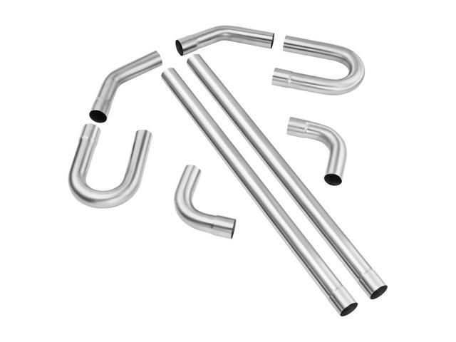 VEVOR Exhaust Kit, 8 Pieces, DIY Universal Stainless Steel Exhaust Kit with Slip-Fit Joint & Large Exhaust Tube, Rust-Proof Exhaust Pipe for...
