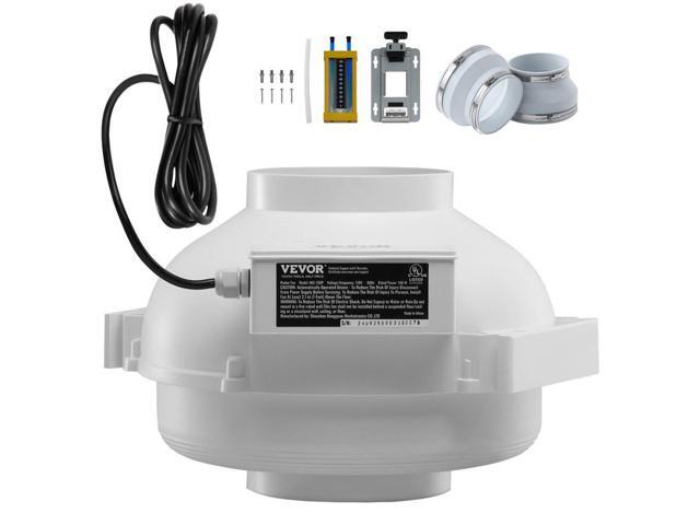 VEVOR 6' to 4.5' Radon Mitigation Fan System Kit Quiet 380 CFM Inline Duct Waterproof