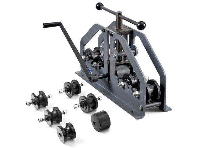Tube Roller Bender, Max 1-1/2' Manual Tube Pipe Roller Bender with 6 Dies, 360Â° Copper Aluminum Pipe Bending Tool for Square, Round Tube & Flat...