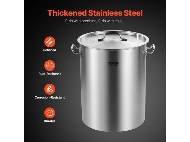 Stainless Steel Stockpot, 36 Quart Cooking Pots, Cookware Sauce Pot with Basket, Lid, and Handle, Heavy Duty Commercial Grade Stock Pot, Sanding...