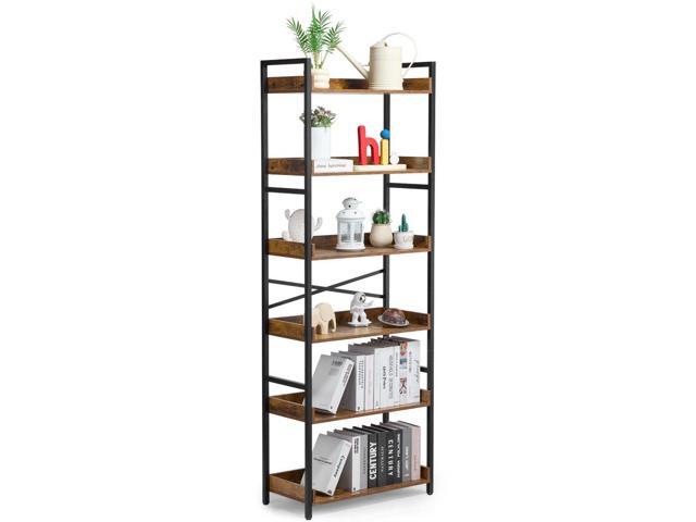 VEVOR Metal Bookshelf Rustic Bookshelf 6-Tier for Living room Bedroom & Office