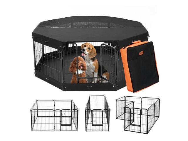 VEVOR Dog Playpen 8 Panels Foldable Metal Dog Exercise Pen with Cover Pad Bag