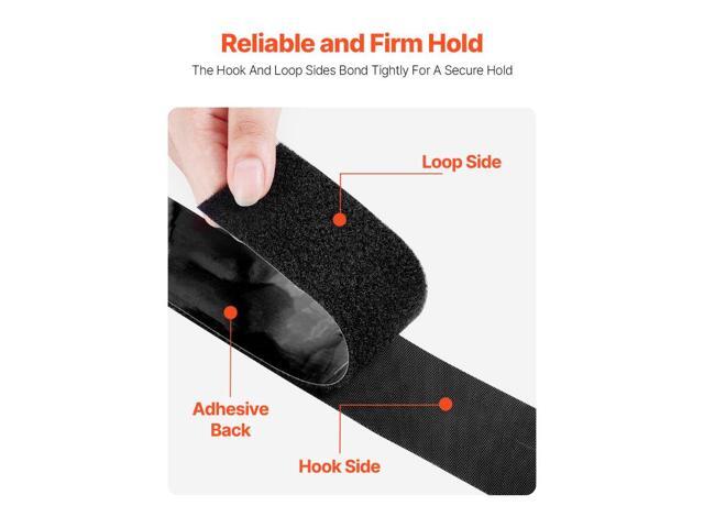 15 ft x 2 in Hook Loop Tape and 16.4 ft x 0.94 in Double-Side Strips, Nylon Self Adhesive Heavy Duty Strips Roll, Sticky Back Fastener Rolls for...