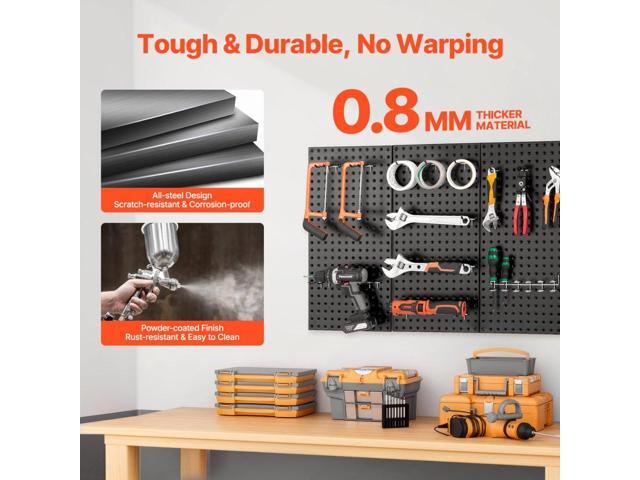 Metal Pegboard Panels, 24' x 12' Pegboard, 3 Panels, Heavy Duty Steel Peg Board Wall Organizer, for Living Room Garage Tool Storage Workbench...