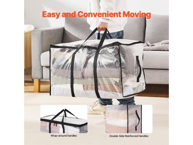 90L Large Storage Bags, 6 Pack Clothes Storage Bins, Foldable Closet Organizers Containers with Reinforced Handle, Plastic Storage Bags for...