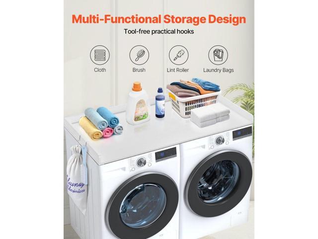 Washer Dryer Countertop, 54' x 27' Wooden Washer and Dryer Countertop, Water-Resistant Laundry Machine Topper Cover with Anti-Slip Pads, for...