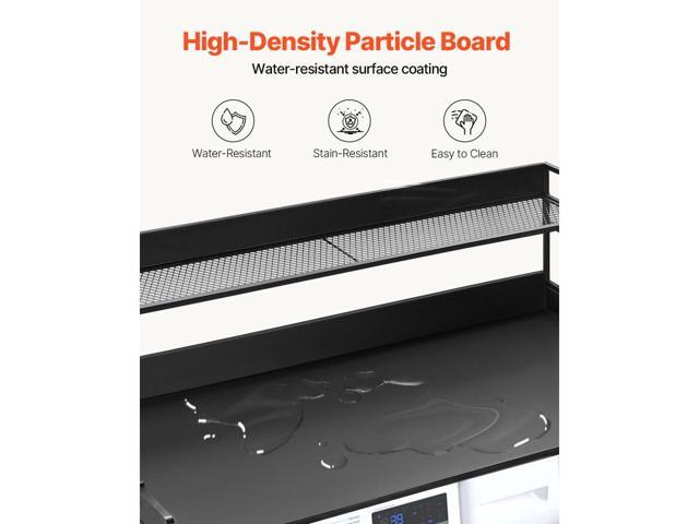 Washer Dryer Countertop with 2-Tier Shelf, 54' x 27' Wooden Washer and Dryer Countertop with Anti-Slip Pads, Water-Resistant Laundry Topper Cover...