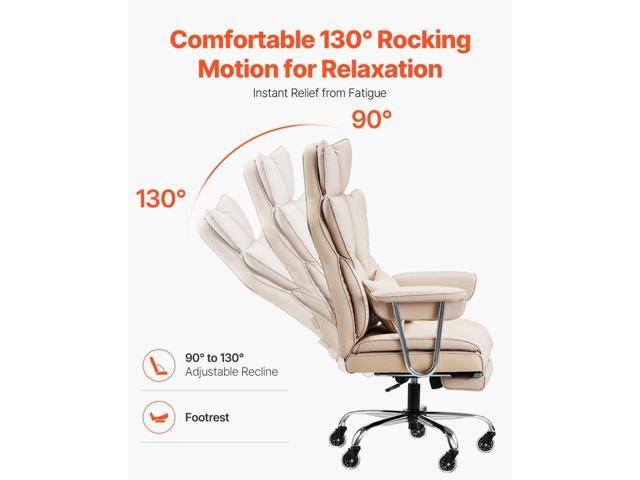 Executive Office Chair with Footrest, 400lb Capacity Office Chair with Lumbar Pillow & Removable Armrests, Heavy Duty Ergonomic Chair, PU Leather...