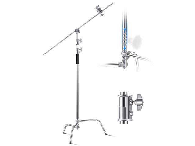 VEVOR C Stand with Boom Arm, Max Height 10.83 ft/330 cm, Stainless Steel Heavy Duty Photography Light Stand with 4.8-9.8 ft Adjustable Height, 2...