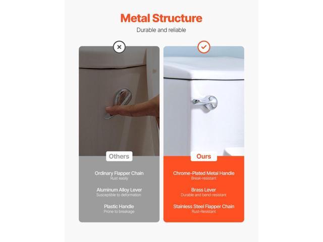 VEVOR Toilet Handle Replacement Kit Front Mount Universal Toilet Flush Handle Chrome