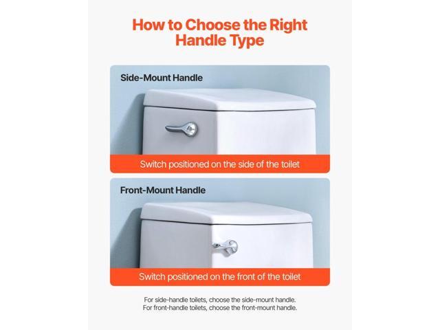 VEVOR Toilet Handle Replacement Kit Front Mount Universal Toilet Flush Handle Chrome