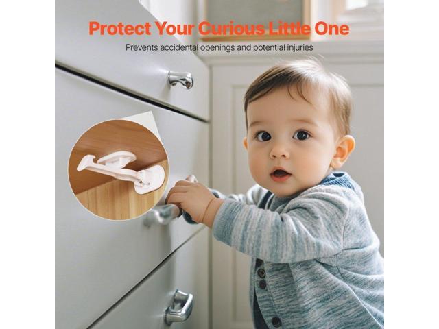 Cabinet Latch Locks, 12 Pack Child Safety Cabinet Locks, No Drilling or Tools Required Adhesive Cabinet Latch, Invisible Baby Proofing Child Proof...