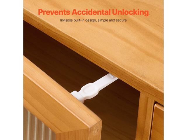 Cabinet Latch Locks, 12 Pack Child Safety Cabinet Locks, No Drilling or Tools Required Adhesive Cabinet Latch, Invisible Baby Proofing Child Proof...