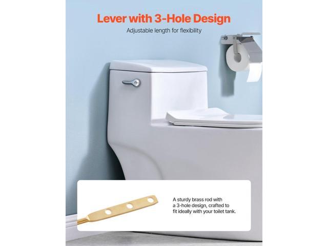 Toilet Handle Replacement Kit, Side Mount Universal Toilet Handle, Toilet Handle Lever with Stainless Steel Flapper Chain, Toilet Flush Handle Fits...