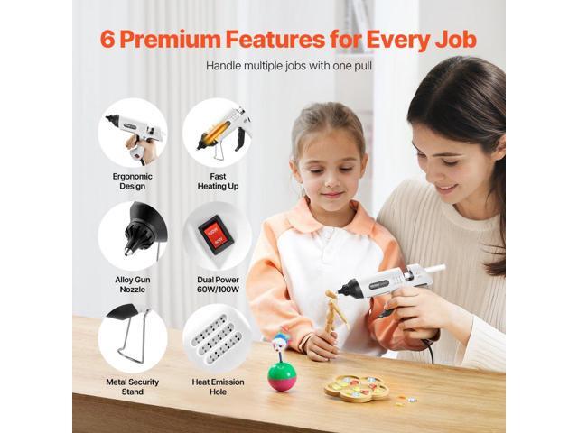 Hot Glue Gun, 60/100W Dual Power, Mini Hot Glue Gun with 20 Premium Glue Sticks and Oxford Cloth Bag, Fast Preheating & High Temp Melt Glue Gun for...