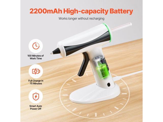 Hot Glue Gun, Rechargeable Cordless Glue Gun, Mini Wireless Hot Glue Gun Kit with 2200mAh Battery, 20 Pcs Glue Sticks, Fast Preheating & High Temp,...