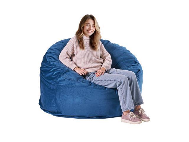 VEVOR Bean Bag Chair, Round BeanBag Chair with Removable & Washable Cover for Adult, Dutch Velvet & High-Density Foam Filling Adult Bean Bag with...