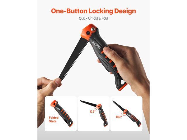 Folding Jab Saw, 5 in Foldable Jab Saw with Soft Grip Handle, Folding Drywall Saw with Triple Ground Teeth and Sharp Tip, for Drywall, Wood, PVC...