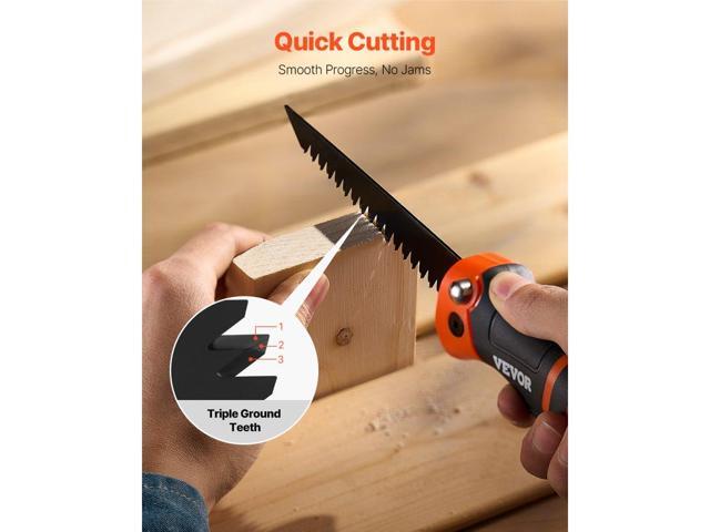 Folding Jab Saw, 5 in Foldable Jab Saw with Soft Grip Handle, Folding Drywall Saw with Triple Ground Teeth and Sharp Tip, for Drywall, Wood, PVC...