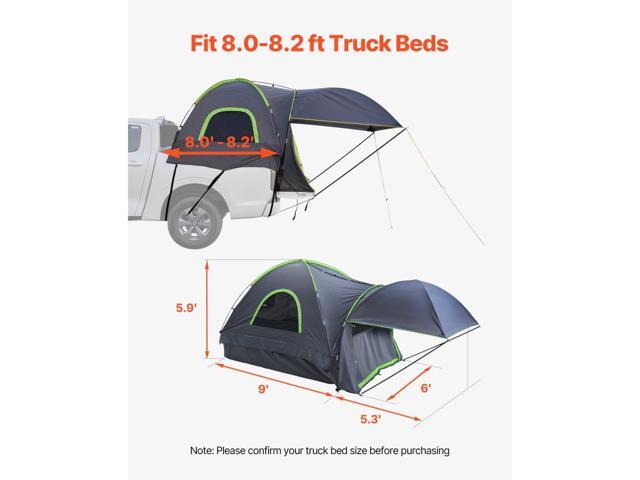Pickup Truck Tent, Fits 8.0-8.2 ft Truck Tents for Camping, Waterproof PU2000 2-3 Person Sleeping Truck Bed Tent, Sturdy Truck Bed Camper Shell...