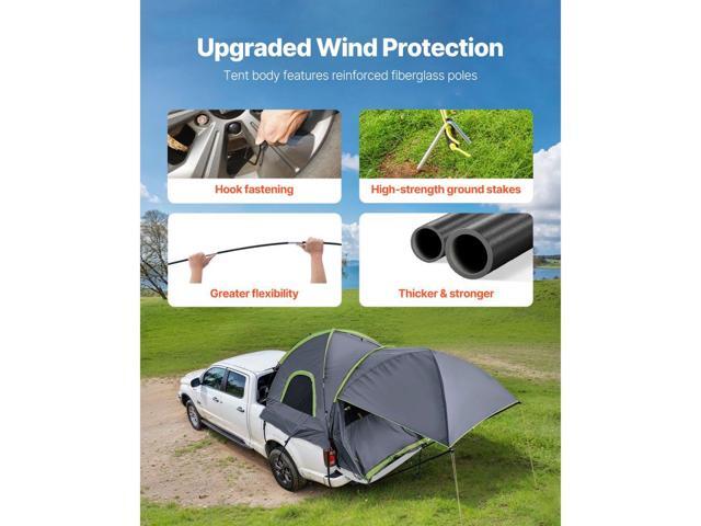 Pickup Truck Tent, Fits 8.0-8.2 ft Truck Tents for Camping, Waterproof PU2000 2-3 Person Sleeping Truck Bed Tent, Sturdy Truck Bed Camper Shell...
