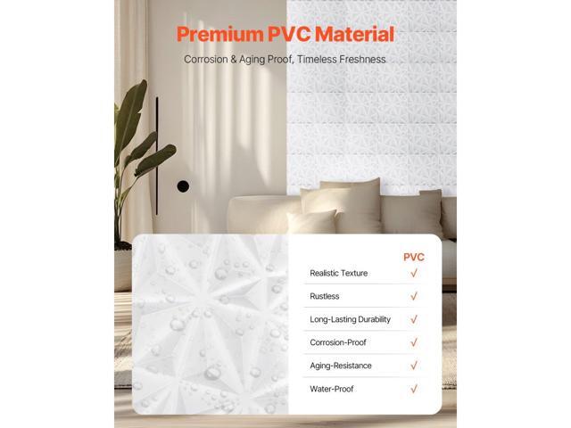 3D Wall Panels, 33-Pack 11.81 x 11.81 in PVC Modern Art Minimalist Diamond Tiles, 32 Sq. Ft Coverage Accent Wall Panel, Interior Home Decor for...