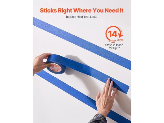 Painters Tape, 2 Inch Wide (1.88 In x 60 Yds), 3 Rolls, Blue Painter Tape for Painting, Edge, Trim, Ceiling, Masking Tape Protects Surfaces and...