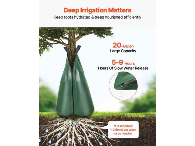 VEVOR Tree Watering Bag Slow Release 4 Pack 20 Gallons, Water Bags for Trees, Refillable Tree Drip Irrigation Bags with Zipper, Durable Tree...