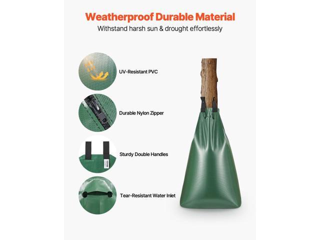 VEVOR Tree Watering Bag Slow Release 4 Pack 20 Gallons, Water Bags for Trees, Refillable Tree Drip Irrigation Bags with Zipper, Durable Tree...