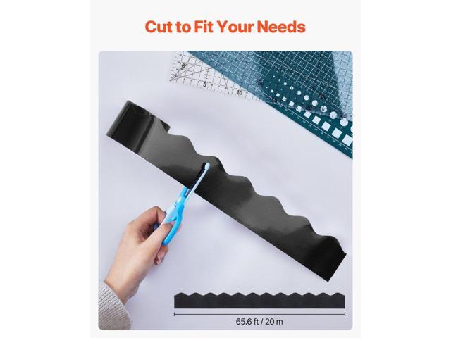 VEVOR Bulletin Board Border 65.6 Feet Rolled Scalloped Border Trim for School Black