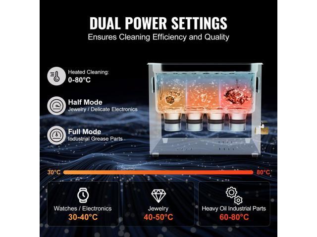 10L Ultra Sonic Cleaner, 240W Digital Ultrasonic Cleaning Machine with Gentle Mode & Upgraded Degassing, 40kHz Industrial Ultrasound Cleaner with...