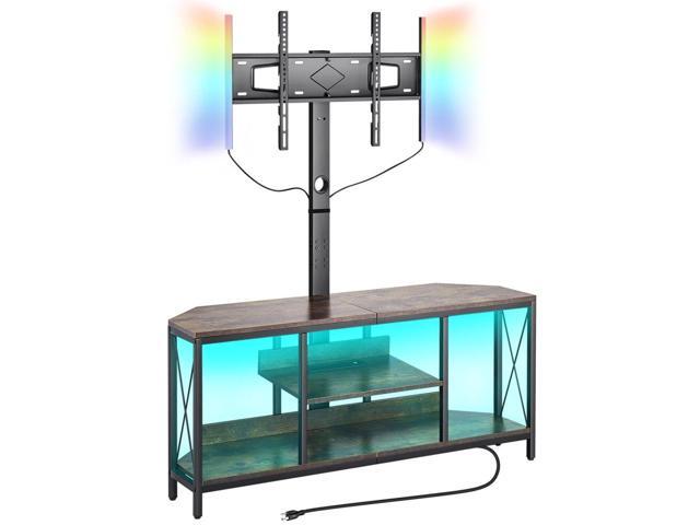 VEVOR 45' TV Stand with Mount for up to 75 in TVs, Entertainment Center with Power Outlet & LED Lights, Height Adjustable TV Console with Mount...