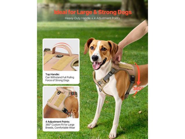 VEVOR Dog Harness for Large Dogs No Pull Tactical Dog Harness Adjustable Pet Vest