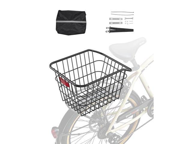Rear Bike Basket Metal Wire Bicycle Basket Reflective Tail Light Cover