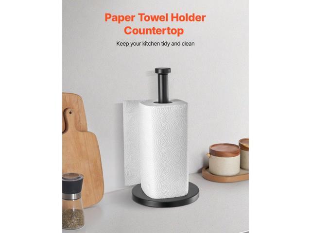 Paper Towel Holder Countertop, Stainless Steel Kitchen Paper Towel Stand with Weighted Base and Suction Cups, Non-slip Countertop Kitchen Paper...