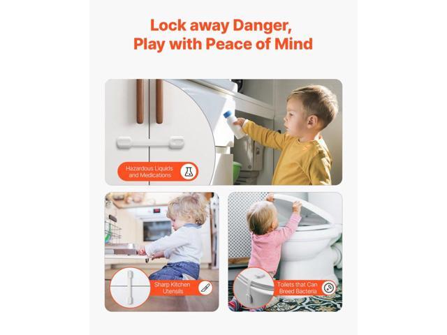 Child Safety Strap Locks, 8 Packs Adjustable Baby Proofing Cabinet Locks, 3M Adhesive Cabinet Drawer Door Latches, No Drilling Required, for Fridge...