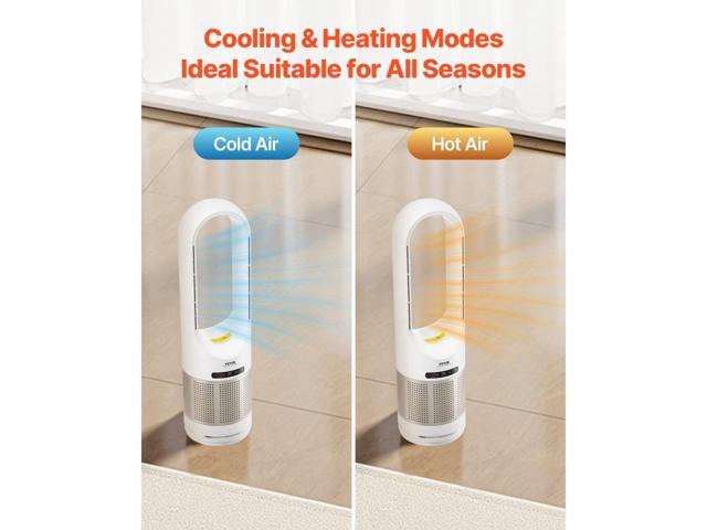 Tower Fan Bladeless, 16.4ft/s Velocity Floor Fan that Blows Cold Air, 80° Oscillating 8-Speed Fans, 8H Timer, Standing Fans with H13 HEPA...