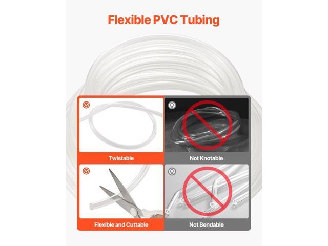 Clear Vinyl Tubing, 3/8' ID x 1/2' OD, 50FT Plastic PVC Tubing, Flexible and Cuttable Clear Hose, 1/16 in Wall Thickness, High-strength PVC...