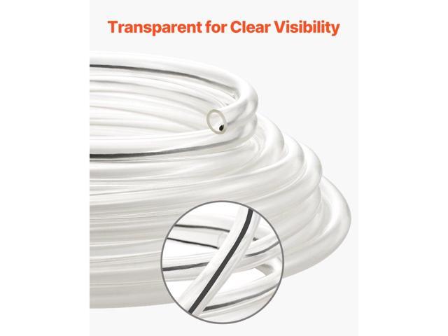 Clear Vinyl Tubing, 3/8' ID x 1/2' OD, 50FT Plastic PVC Tubing, Flexible and Cuttable Clear Hose, 1/16 in Wall Thickness, High-strength PVC...