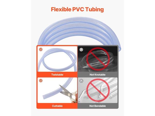 Braided Clear Vinyl Tubing, 3/4' ID x 19/20' OD, 10FT Plastic PVC Tubing, Flexible and Cuttable Clear Hose, 1/10 in Wall Thickness, High-strength...