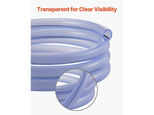 Braided Clear Vinyl Tubing, 3/4' ID x 19/20' OD, 10FT Plastic PVC Tubing, Flexible and Cuttable Clear Hose, 1/10 in Wall Thickness, High-strength...