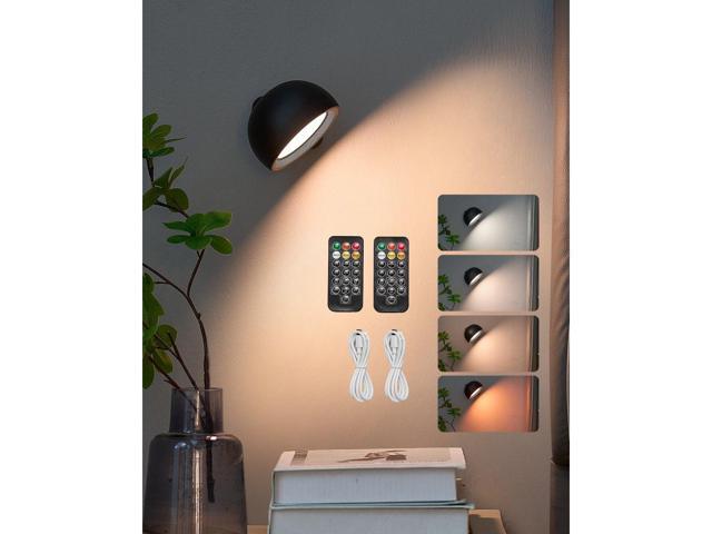 VEVOR 2PCS LED Wall Sconces Rechargeable Battery Operated Wall Lamps Remote Control